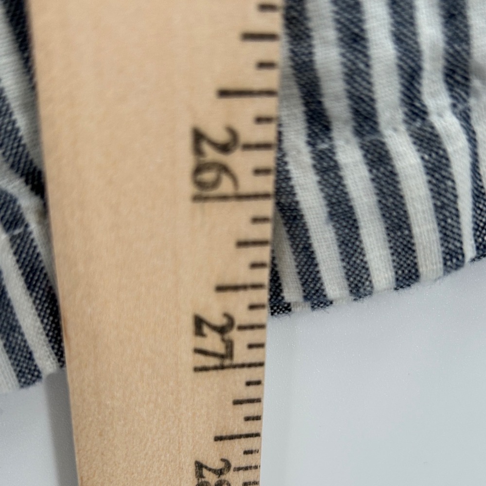GAP Girlfriend Chino Pants Womens Size 16 Blue White Stripe‎ Linen Cotton - Picture 6 of 7
